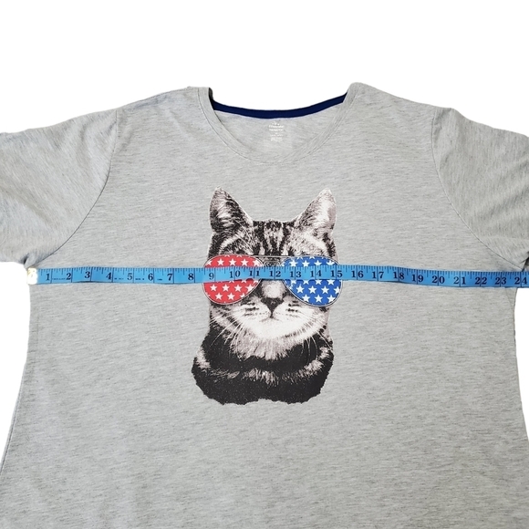 Ways to celebrate! 4th Of July T Shirt Cat American flag 2X - Picture 8 of 10